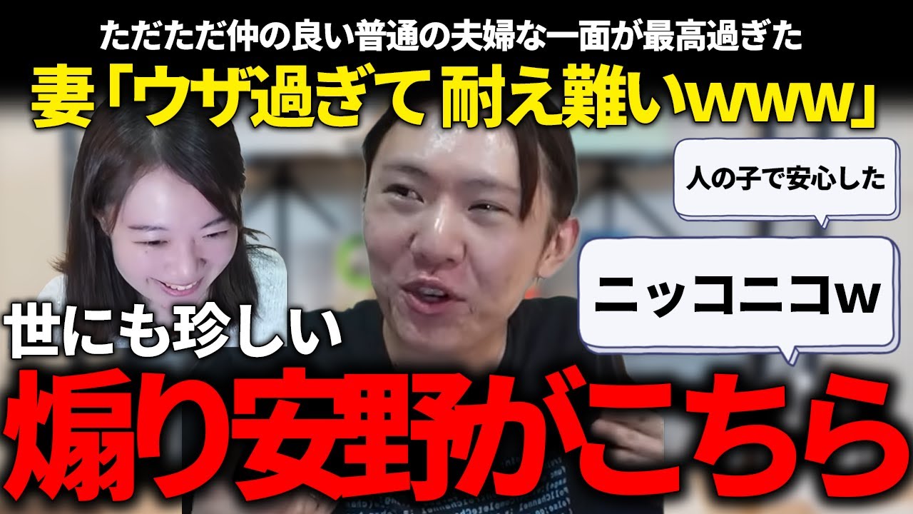 しっかりしたいつもの安野氏も最高だけど、こういう人の子らしい煽っちゃう安野氏も全然好きだし、夫婦が仲良さそうで微笑ましいって話!!【安野貴博/チームみらい】