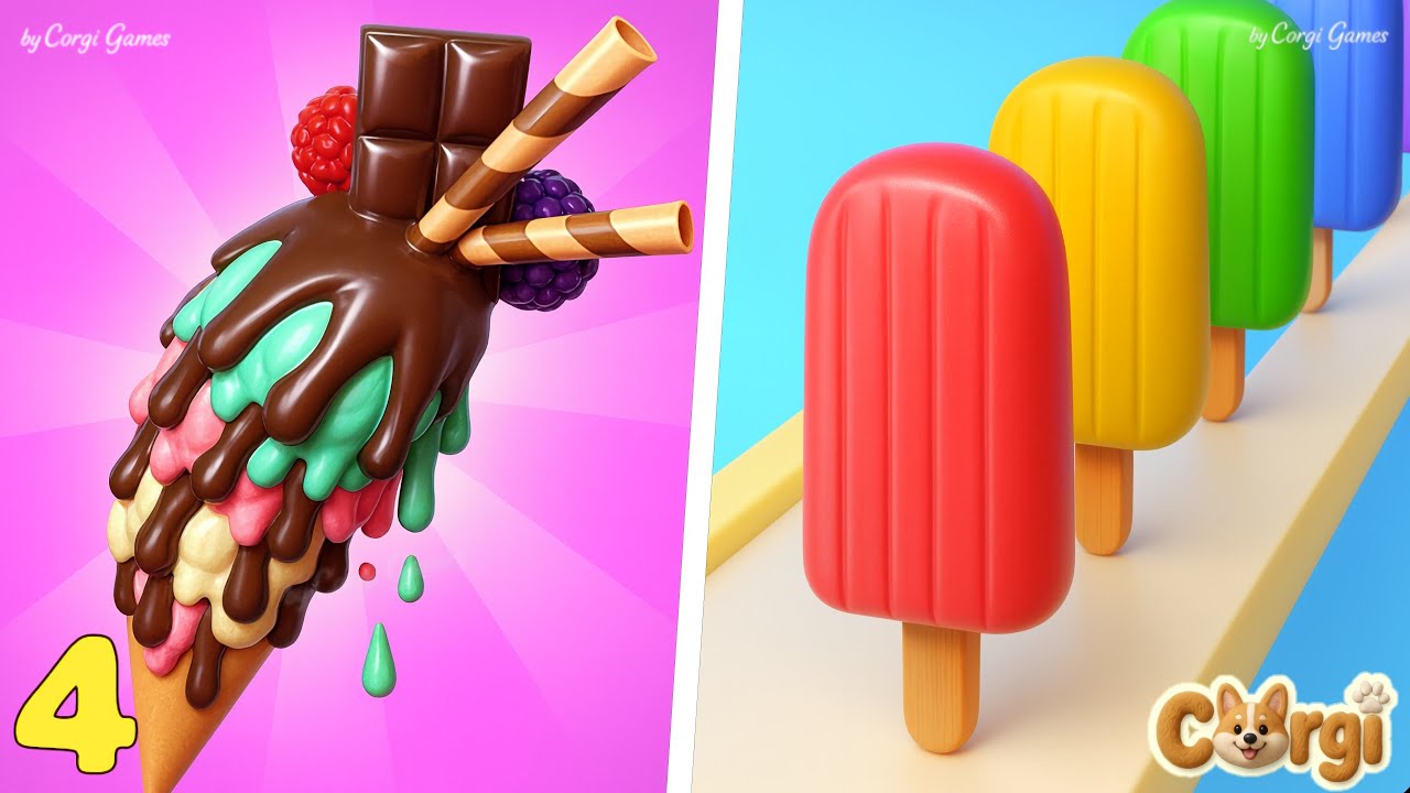 Ice Cream Runner VS Popsicle Stack EP4 - All Levels SpeedRun Gameplay Walkthrough iOS Android 