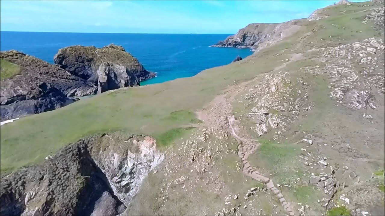 Kynance Cove, Cornwall. Aerial Video