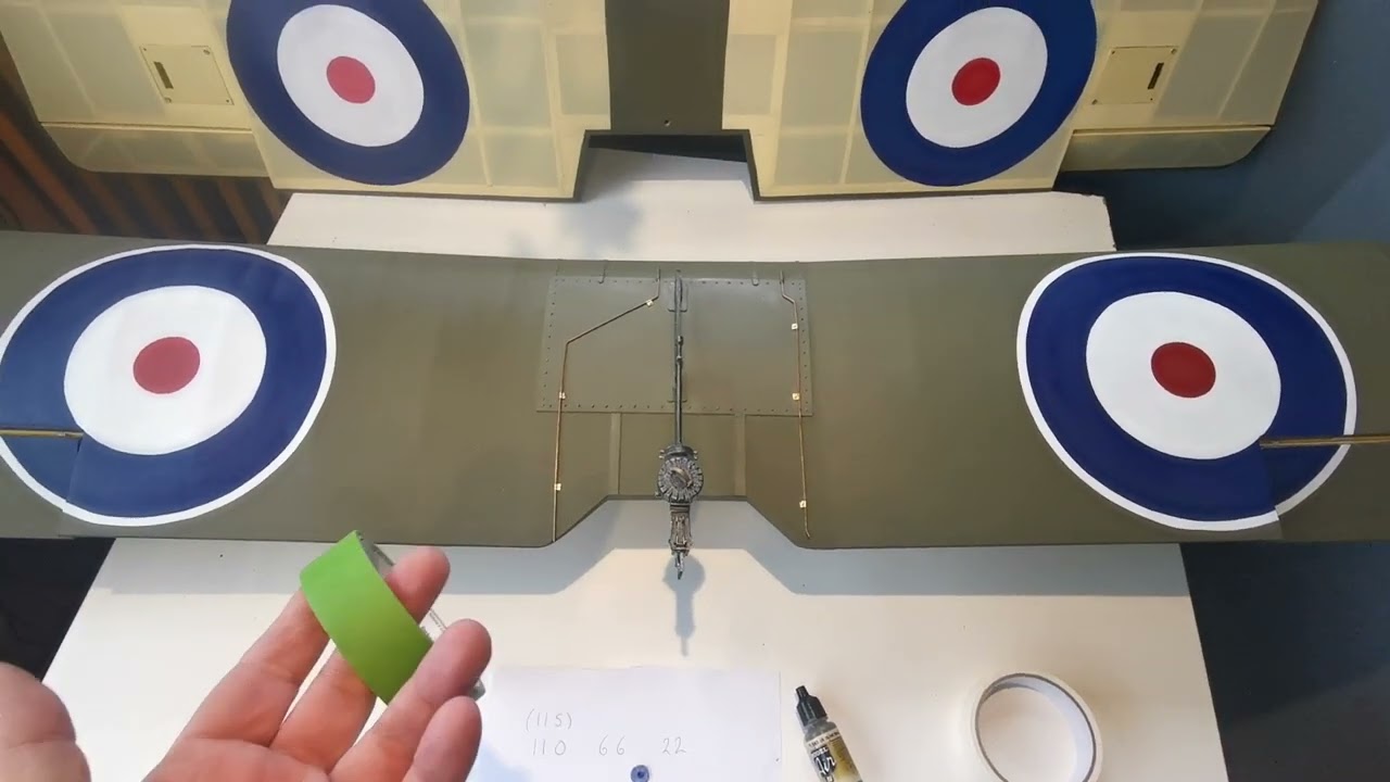 Painting the roundels on the SE5A Flair RC plane.