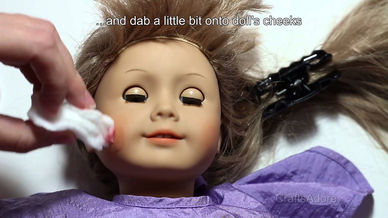 How To Refresh Cheeks Paint for American Girl Doll Tutorial ~HD~