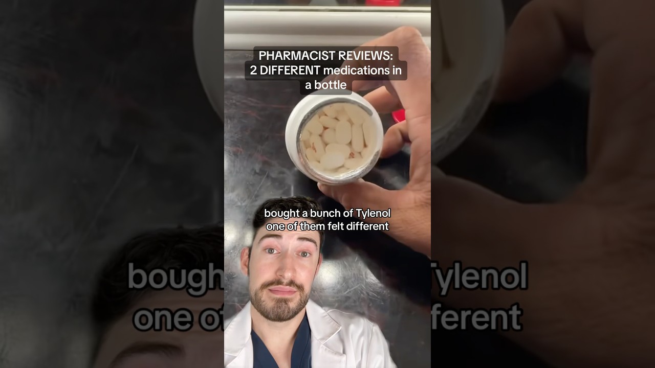 Tylenol bottle had Oxycodone?! Pharmacist reacts to shocking mix-up 💊😱 #pharmacy #medsafety