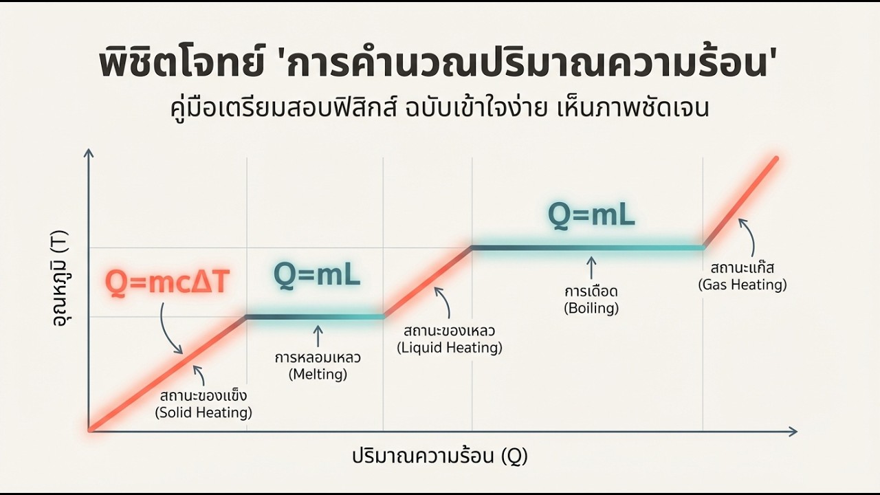 เลิกสับสน! เทคนิคแยกสูตร 'ปริมาณความร้อน' พร้อมวิธีทำโจทย์แบบ Step-by-Step