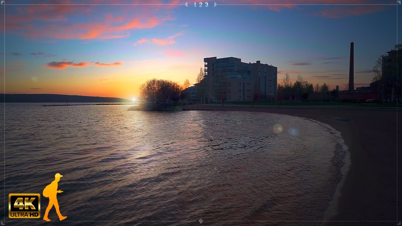 Walking the Golden Hour Sunset on the Promenade 🔸 Lahti, Finland