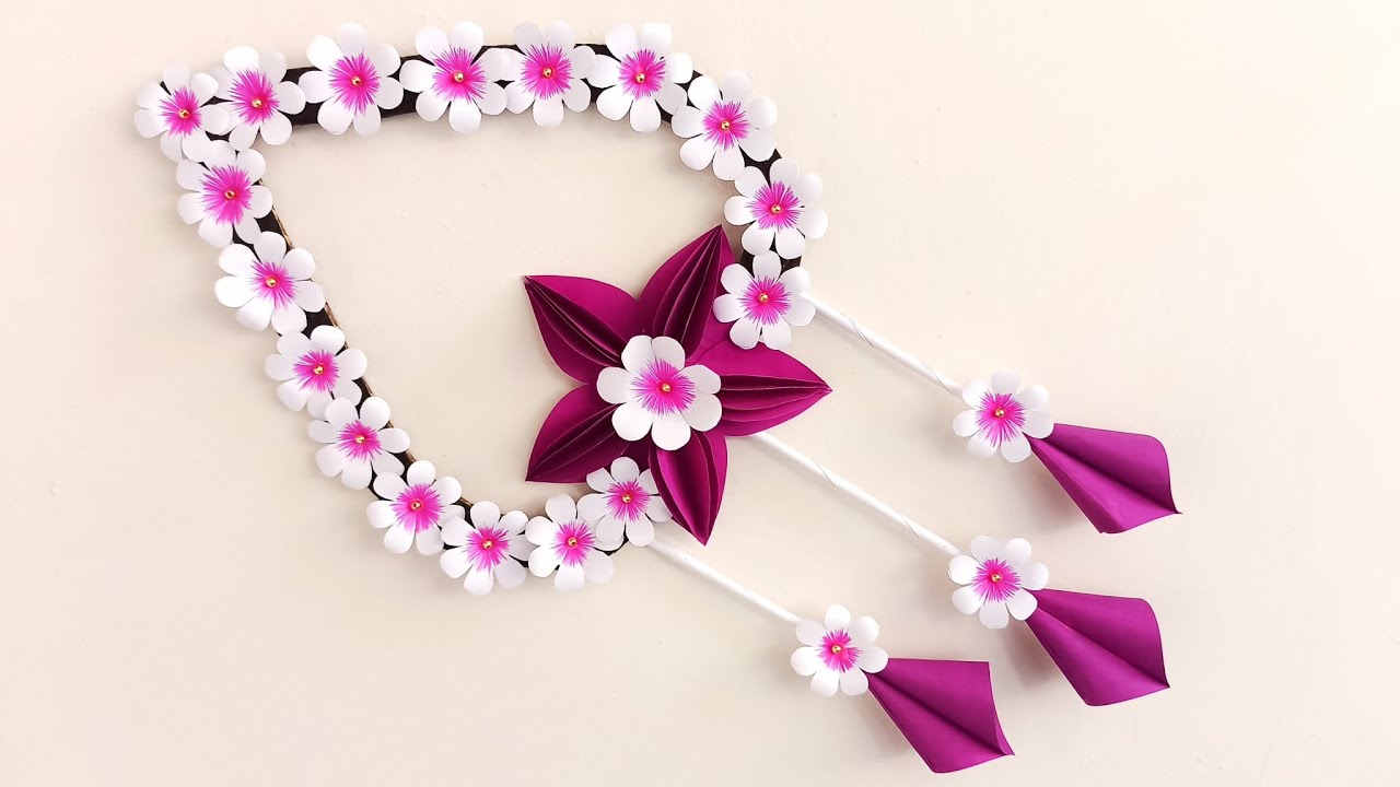 Beautiful Heart Shape Paper Flower Wall Hanging - Unique wall decoration - Valentine Special Decor