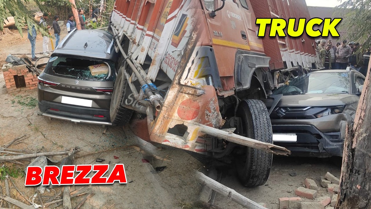 Maruti Brezza VS Truck High-Speed Crash! The Real Test of its 4-Star Rating!
