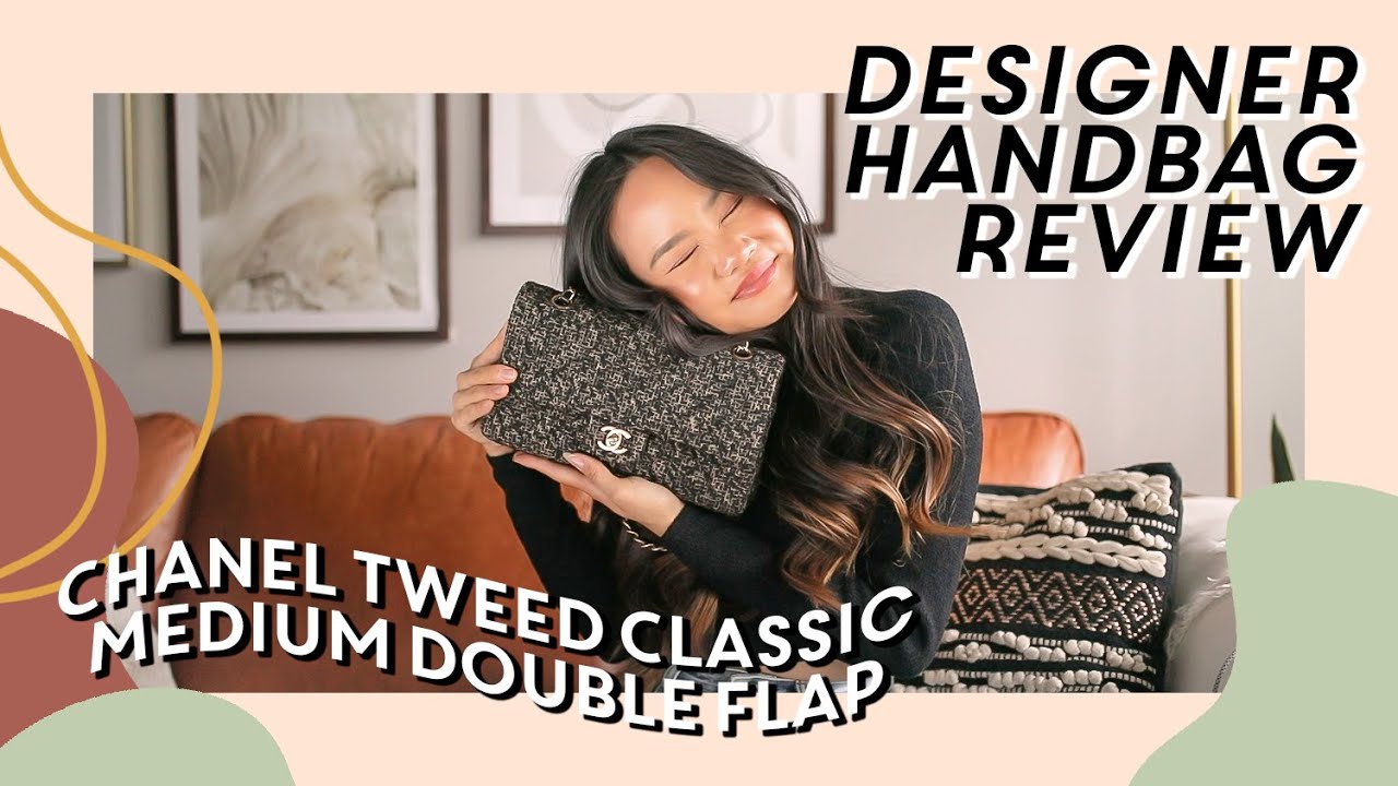 DESIGNER HANDBAG REVIEW - Chanel Tweed Classic Medium Double Flap | Victoria Hui