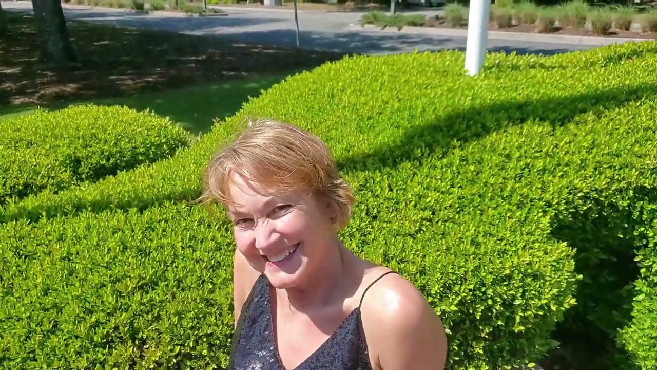 WALKING THE GARDEN AND FOUNTAIN IN GOLDEN MULES