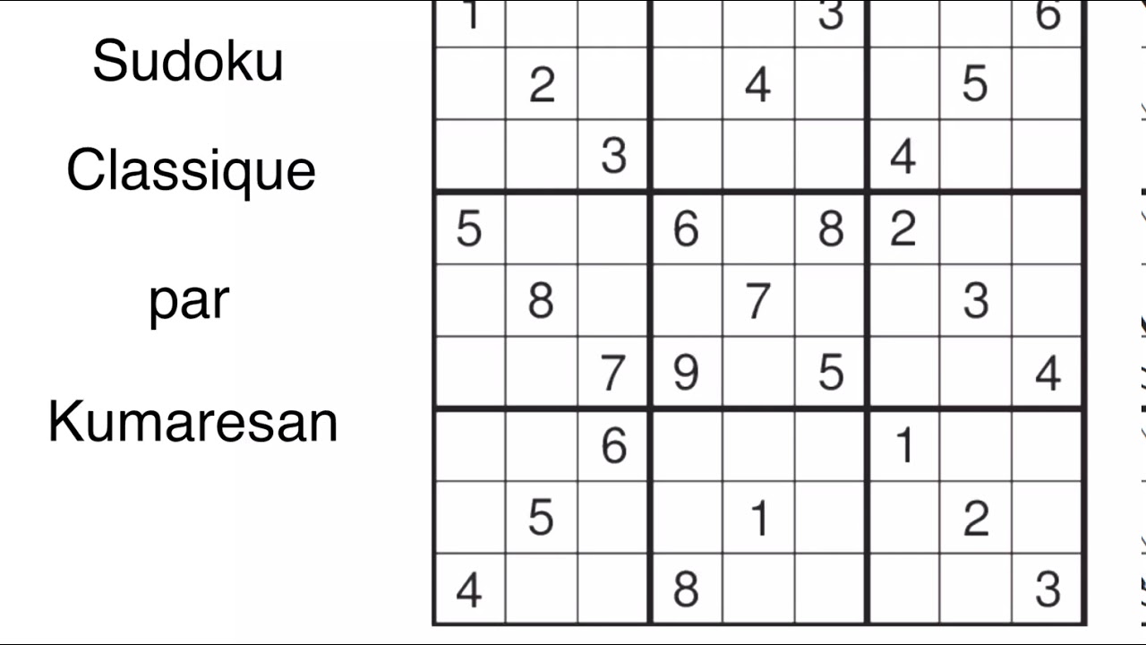 Sudoku classique, par Kumaresan (grille difficile)