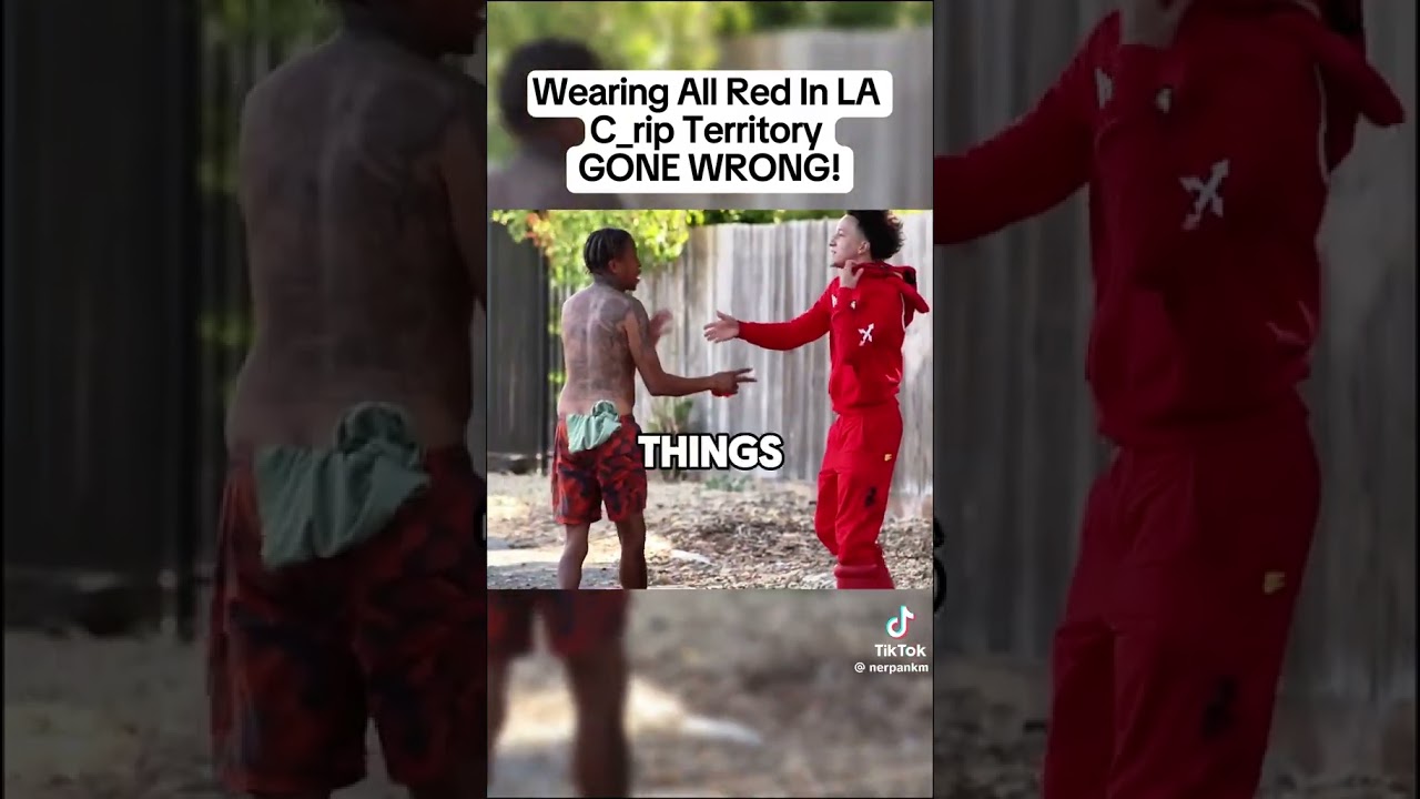 watch what happens when you wear the wrong colors in gang territory prank kj so smooth