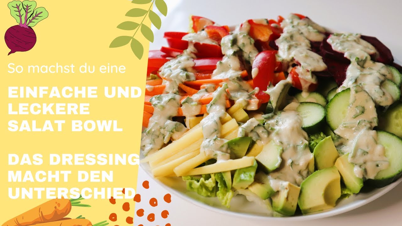 Das Dressing macht den Unterschied! | leckere und gesunde Salat Bowl | Rohkost | Rezept | Vegan
