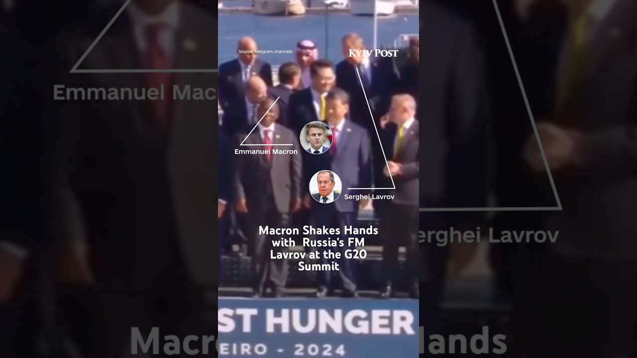 Macron Shakes Hands with  Russia's FM Lavrov at the G20 Summit #politics #news #g20summit