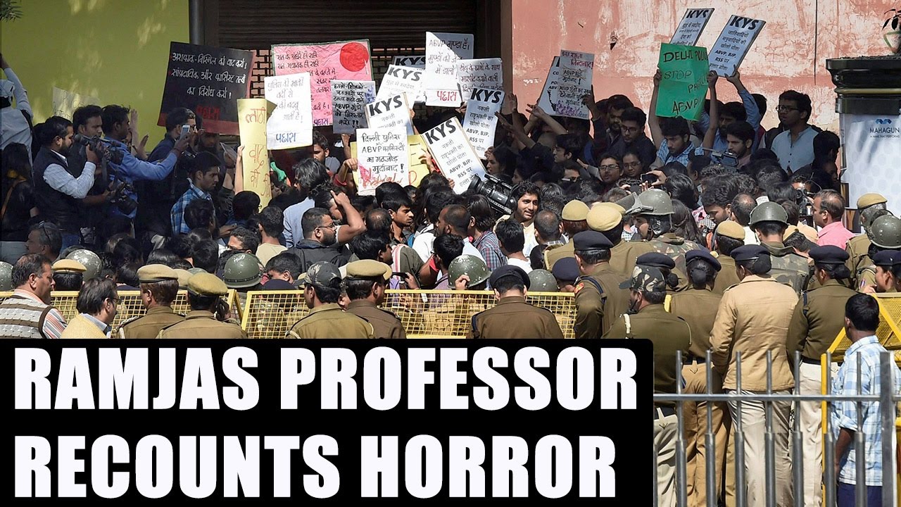 Ramjas clash: professor recounts horror, students thrashed teachers | Oneindia News