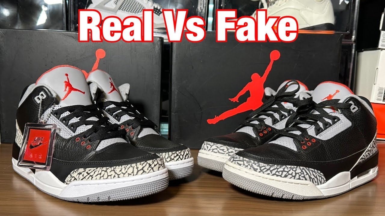Обзор Air Jordan 3 Black Cement: настоящие или поддельные.