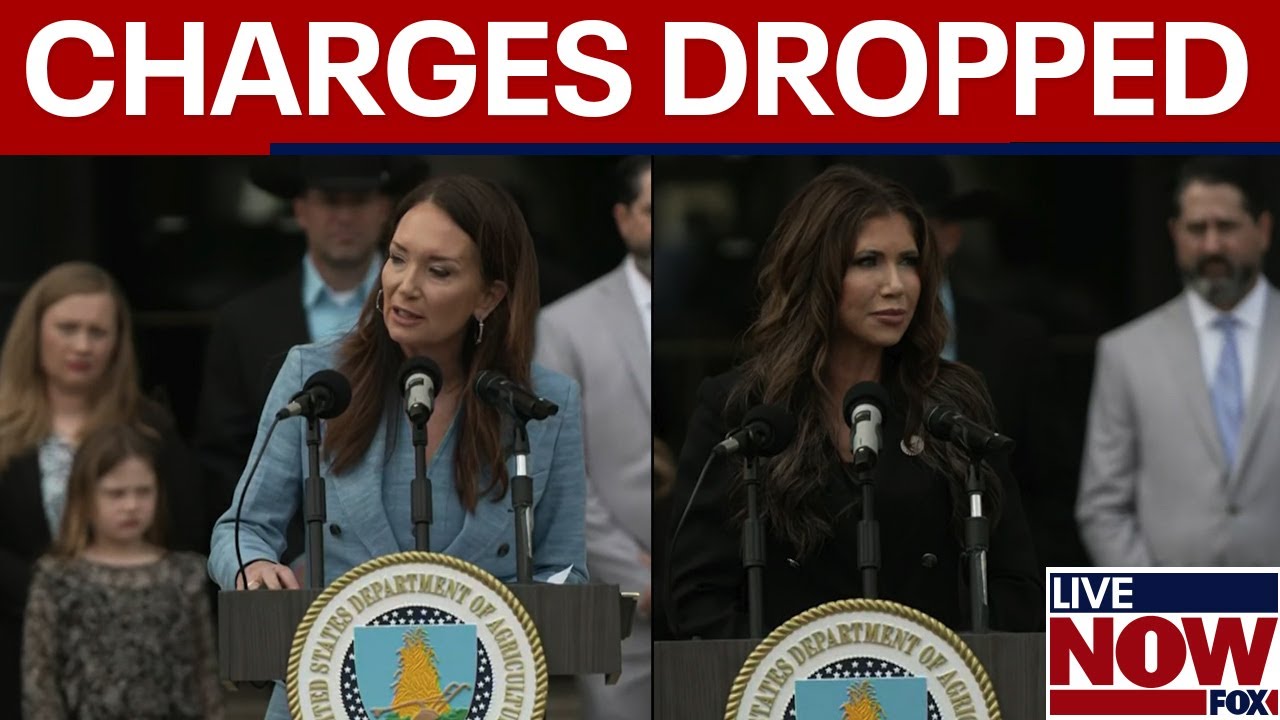 FULL REMARKS: Sec. Rollins & Noem talk criminal charges dropped against rancher family, USDA says