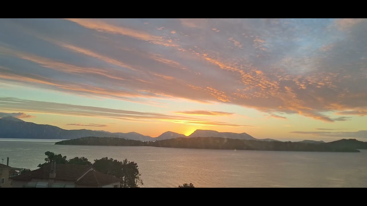 Lefkada Sunrise Over the Ionian Sea | Balcony Sea View Morning Greece Travel