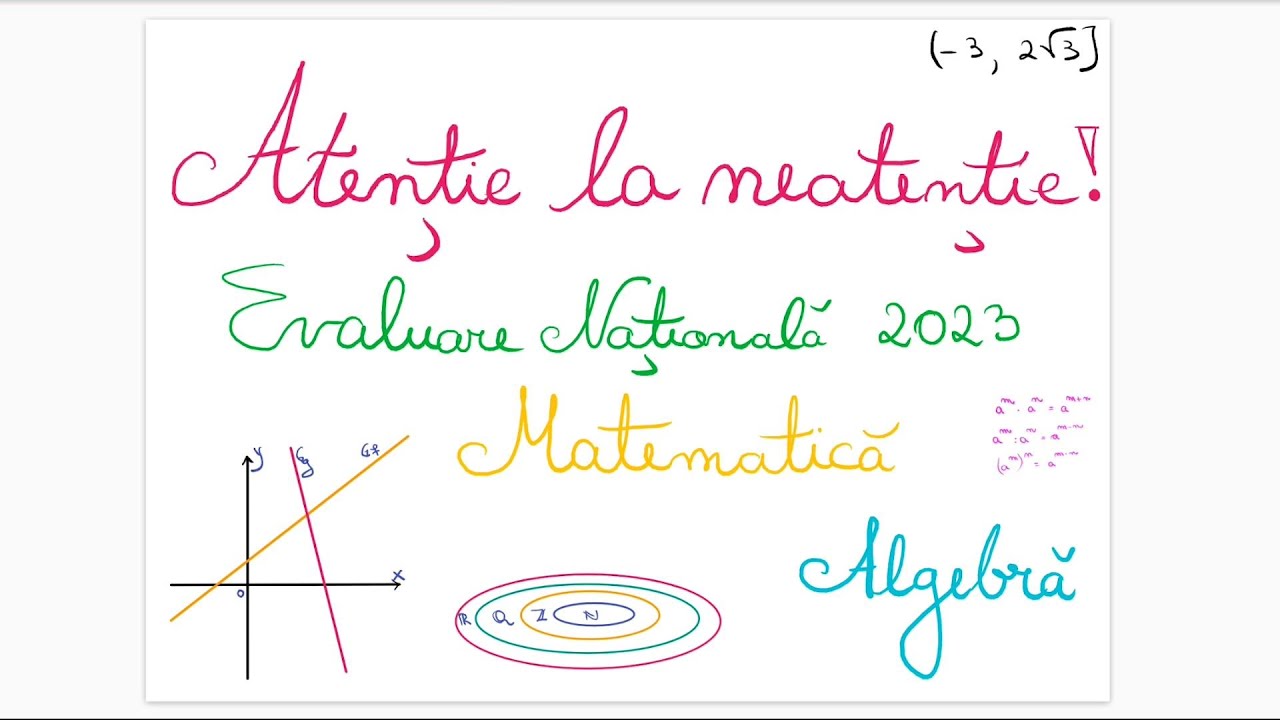 Atentie la Neatentie - Evaluare Nationala 2023 - Algebra