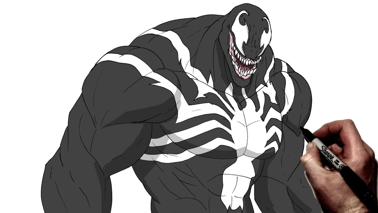 How To Draw Venom | Step By Step | Marvel Rivals