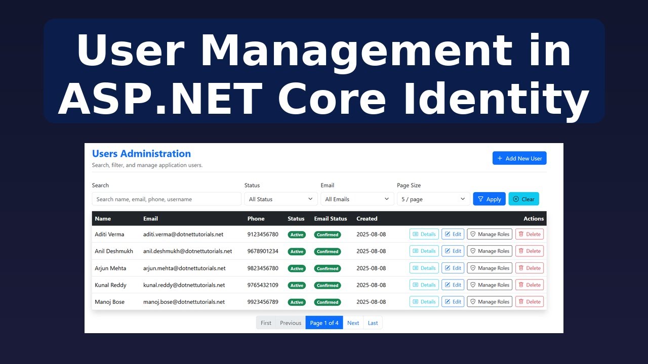 User Management in ASP.NET Core Identity &ndash; Complete Tutorial with Roles, Permissions & Security