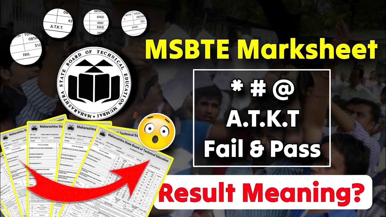 MSBTE Winter Result Rule 2025: * # @ ATKT Fail Meaning