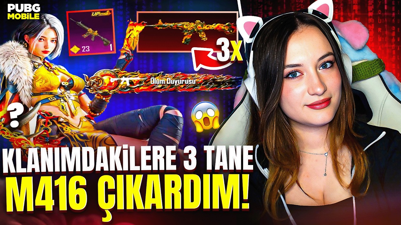 KLANIMDAKİ ERKEK OYUNCULARA YENİ 8 SEVİYE ALEV M416 ÇIKARDIM!! | PUBG MOBILE
