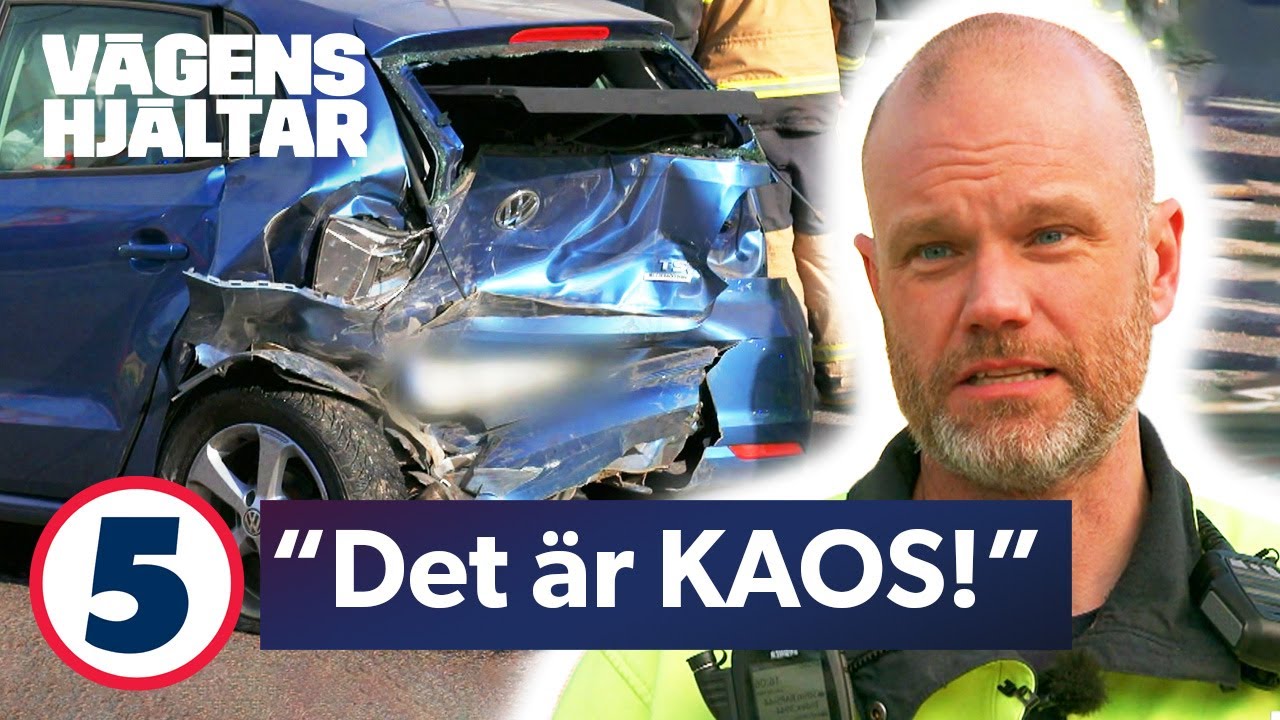 Katastrofal bilkrasch leder till total trafikstopp och flera skadade | Vägens hjältar | Kanal 5