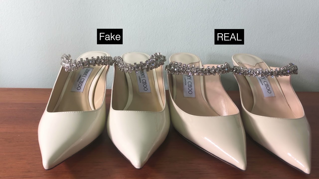 Fake vs Real Jimmy Choo Mule 65 Linen Shoes