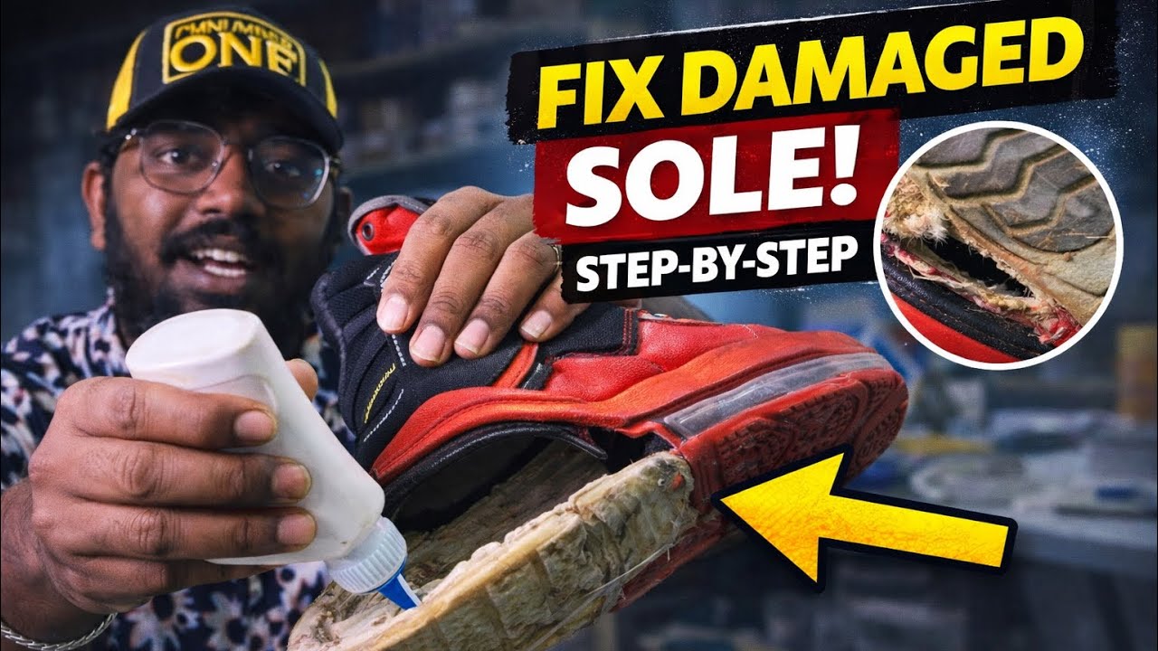 How To Fix & Stick Damaged Shoe Sole | Easy Sole Repair Tutorial (Step by Step) Tamil Sneak Saviour