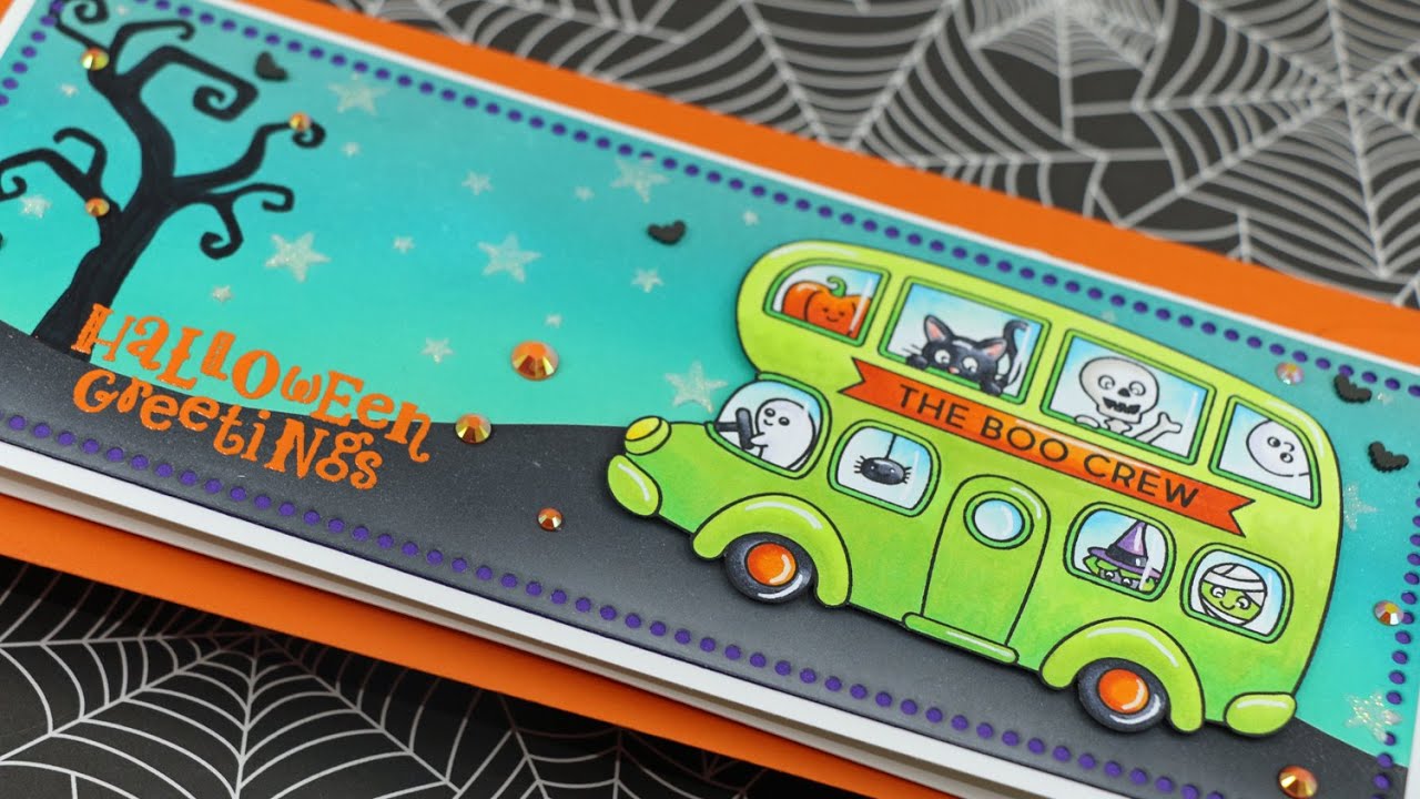 SSS Happy Haunting Slimline Card | AmyR Halloween 2020 Series #6