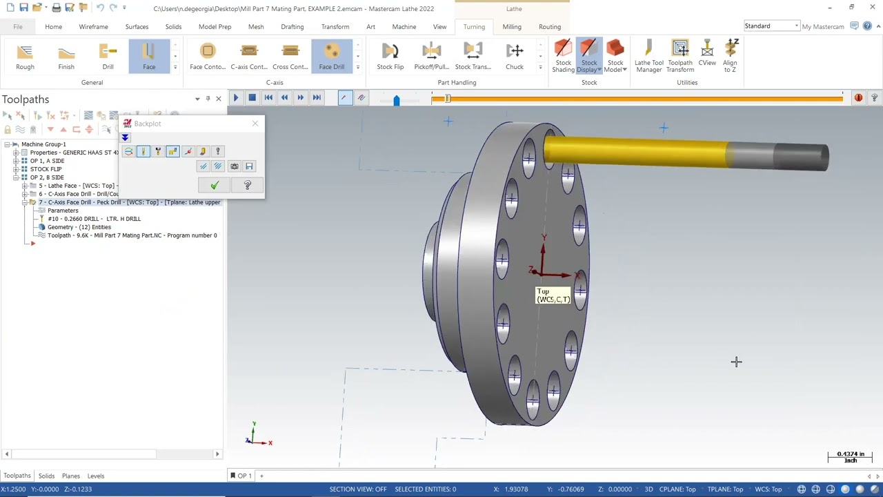 Mastercam lathe live tooling, boring ring setup and machining