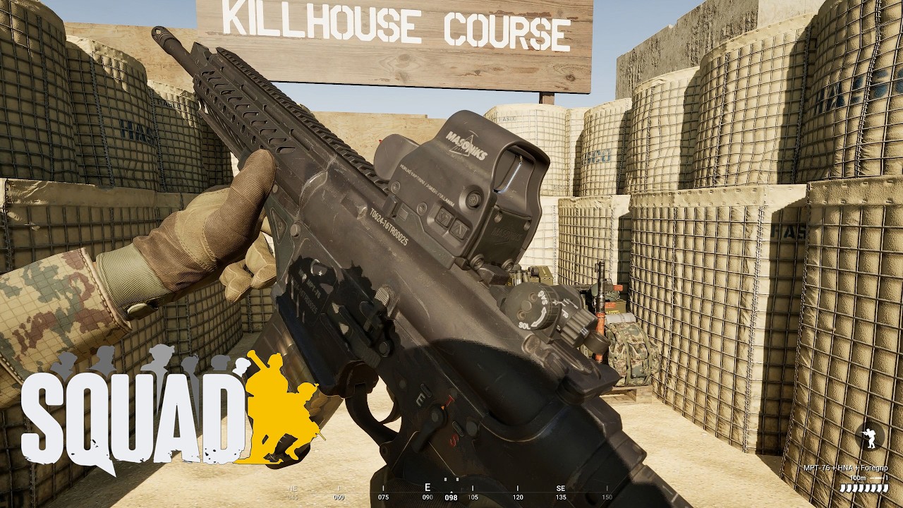 MKEK MPT-76 Battle Rifle with HNA Reticle and Foregrip | Squad Killhouse Weapons Showcase | 2160p