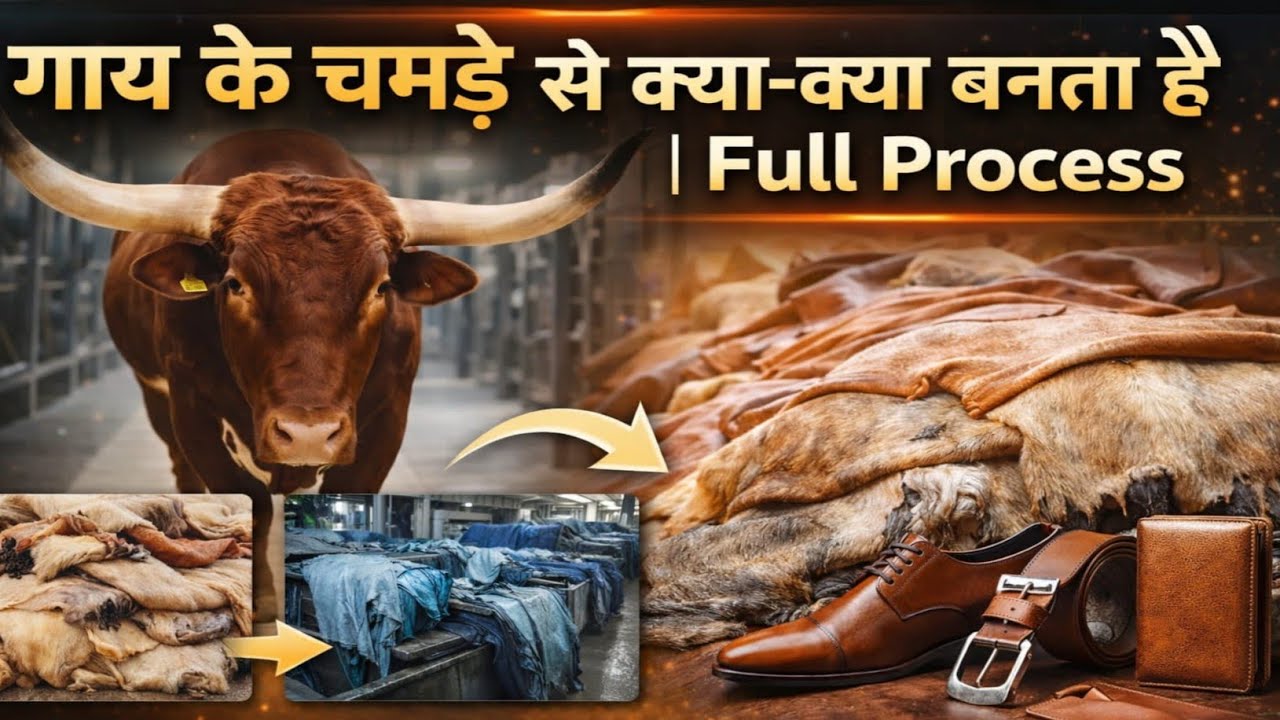 गाय 🐄 के चमड़े से क्या-क्या बनता है | Full Process #manufacturing #viral #youtubeshorts #shorts 