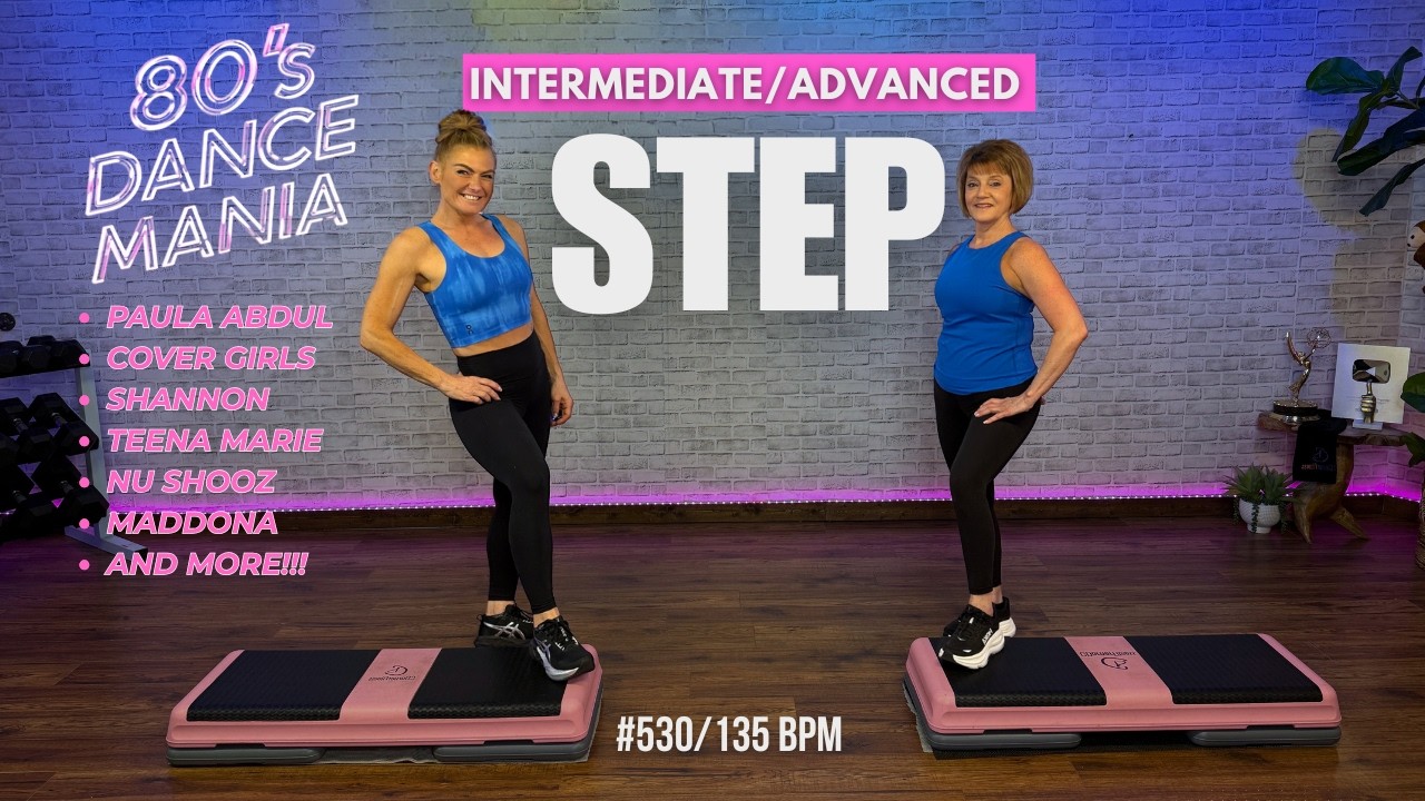 80's MIX STEP AEROBICS CARDIO WORKOUT - Intermediate/Advanced - 135 BPM - #530 - 60 MIN