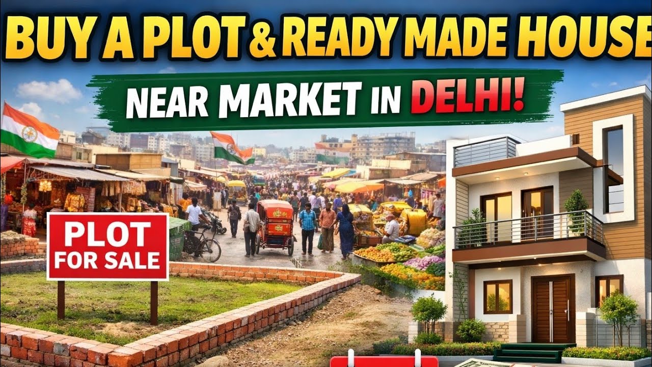 Buy Plot & Ready-Made House Near Market in Delhi | 5-Year Easy Installments | No Bank Loan Needed