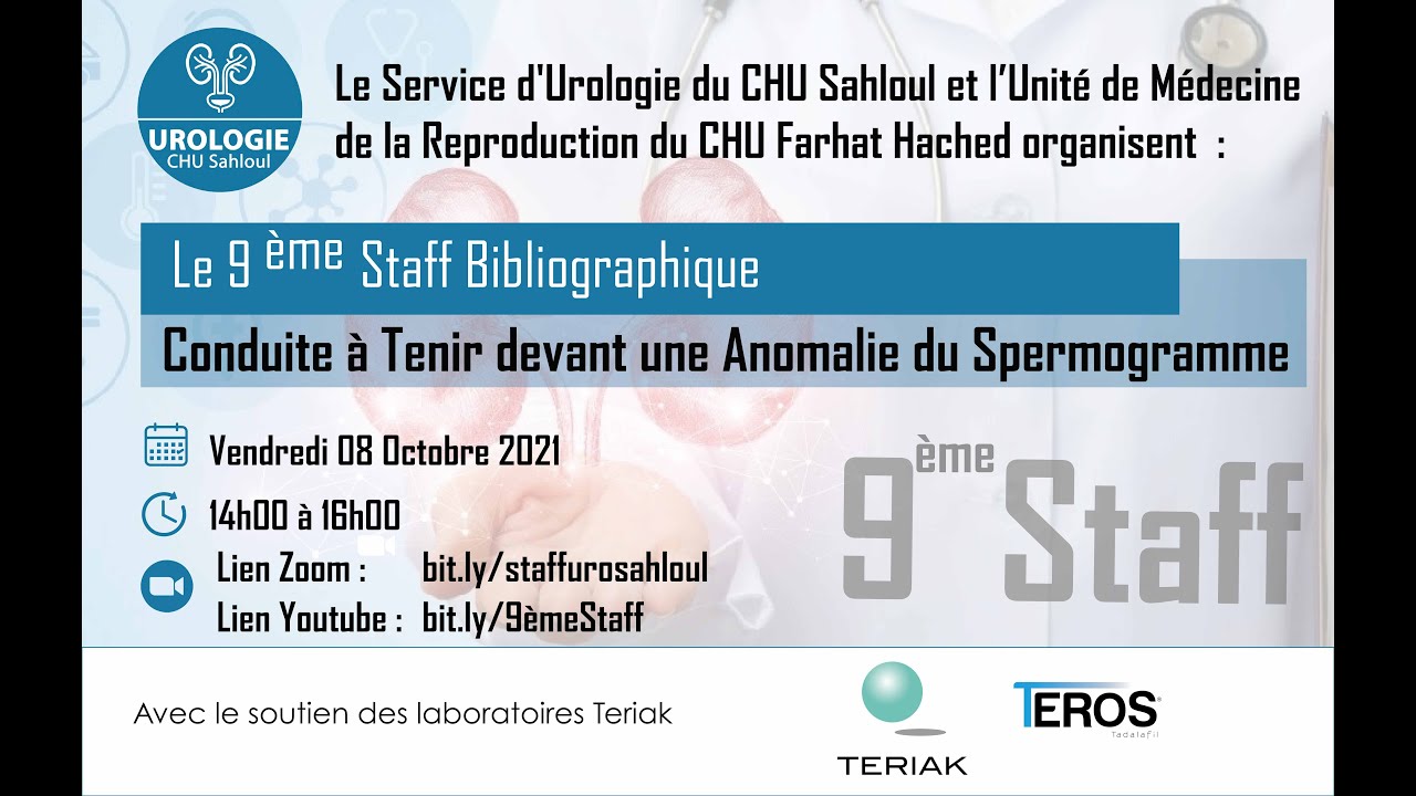 9ème Staff Bibliographique: Conduite à Tenir devant une Anomalie du Spermogramme