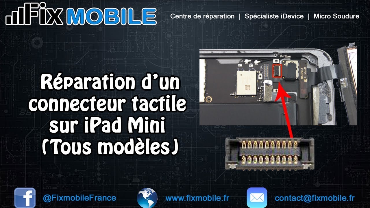 Réparation carte mère iPad Mini plus de tactile et connecteur cassé (Micro soudure iPad)