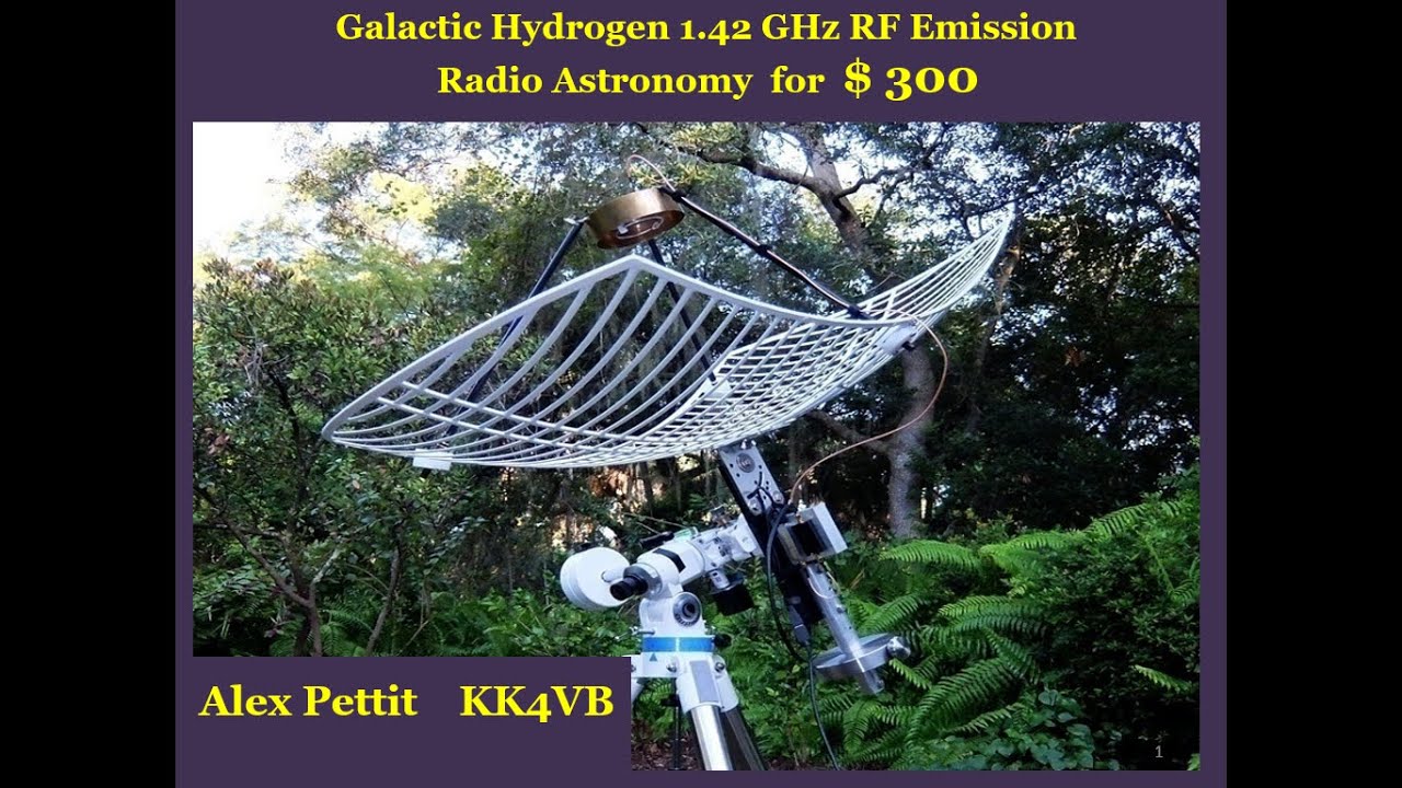 Alex Pettit: Galactic Hydrogen 1.42 GHz RF Emission Radio Astronomy for $300
