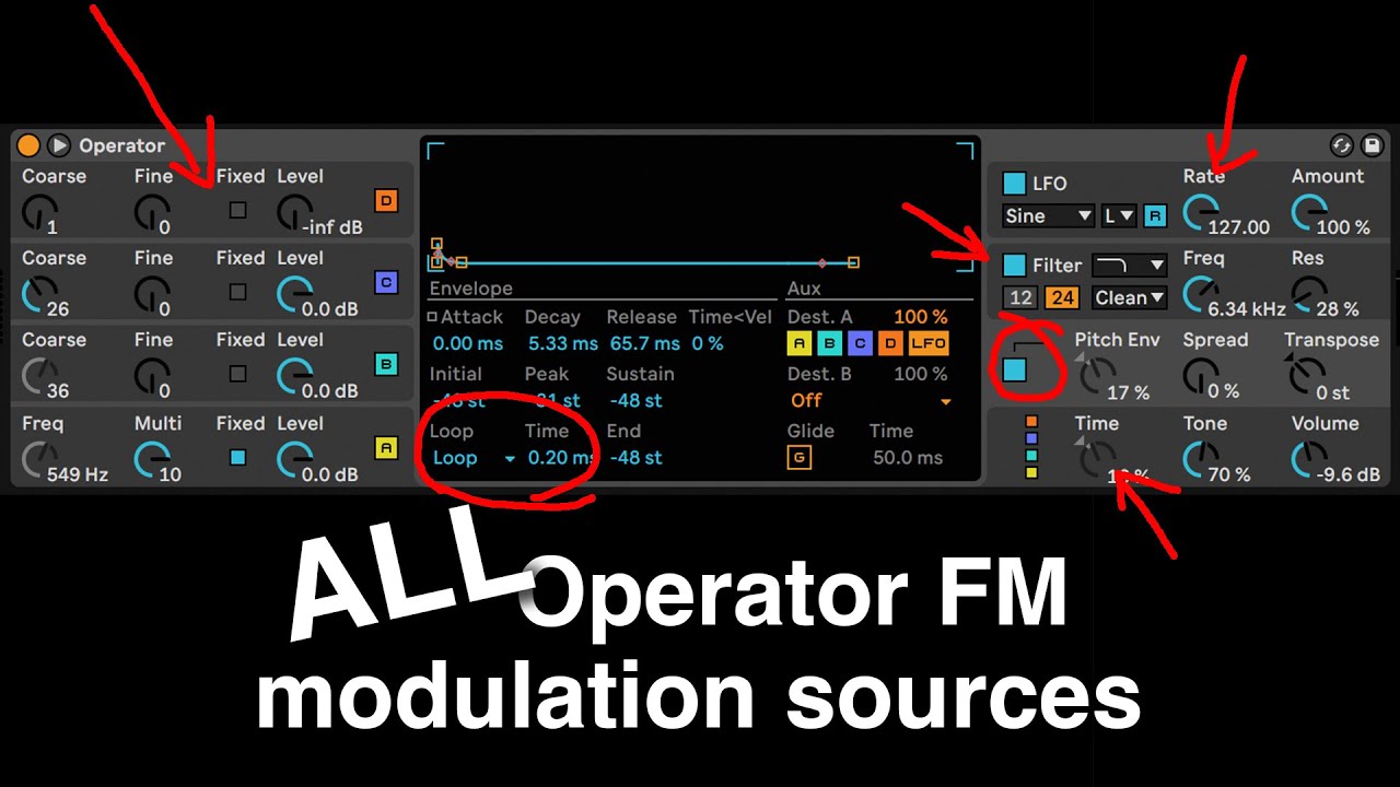 More FM beyond the standard 4 Operators, in Abletons operator. atonal glitch sound design, lets go!