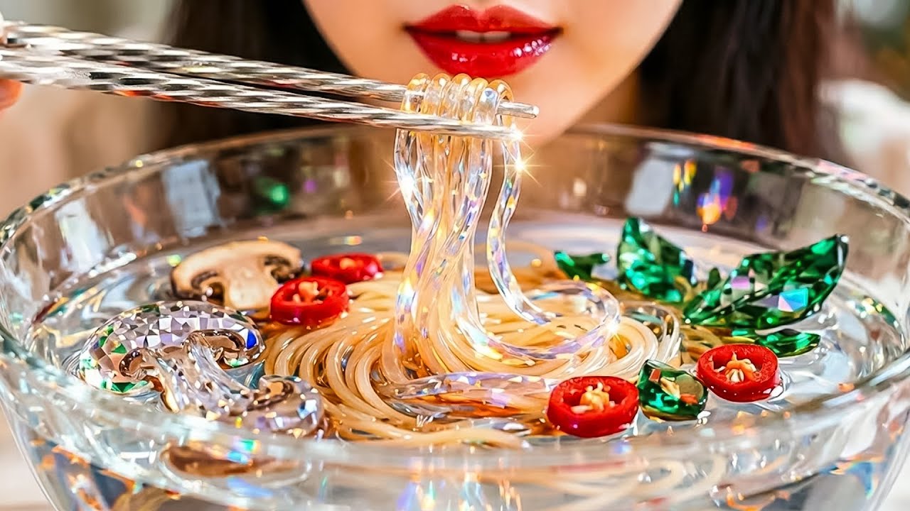 Glass Ramen ASMR 🍜 The Most Satisfying Crystal Crunch You’ll Hear