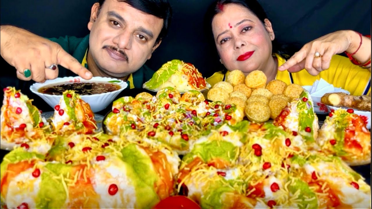 SPICY🔥STREET FOOD RAJ KACHORI CHAAT DAHIPURI PANI PURI SAMOSA CHAAT EATING CHALLENGE|CHAAT ASMR#food