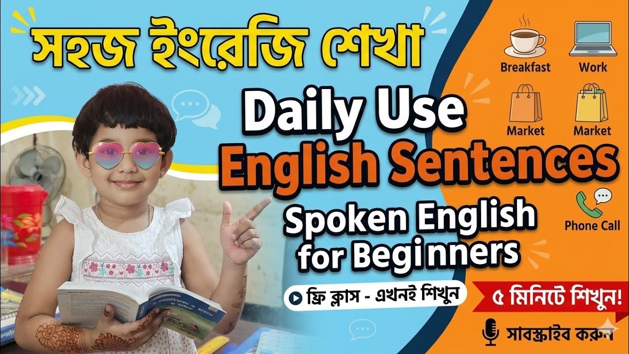 সহজ ইংরেজি শেখা | Daily Use English Sentences | Spoken English for Beginners