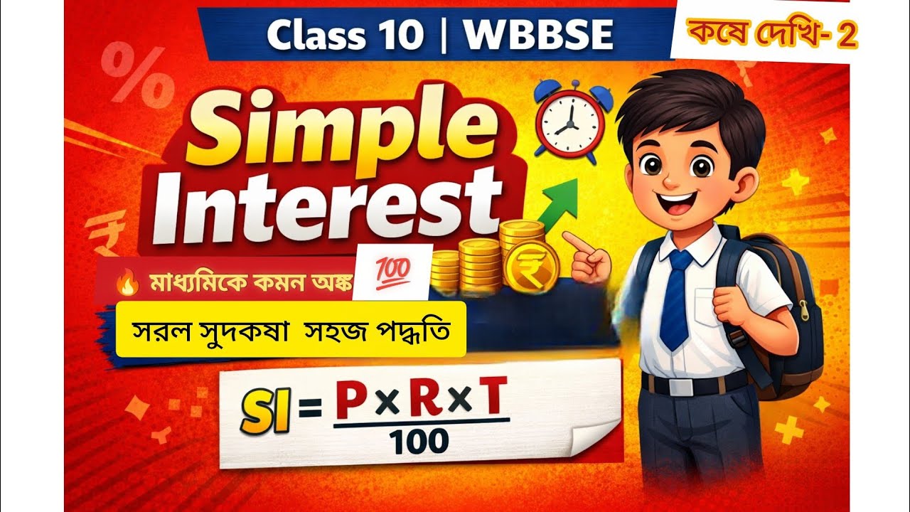 মাধ্যমিক 2027 🎯| সরল সুদকষা অঙ্ক একবারে সহজ ট্রিকে | Class 10 WBBSE Math Simple Interest🔥