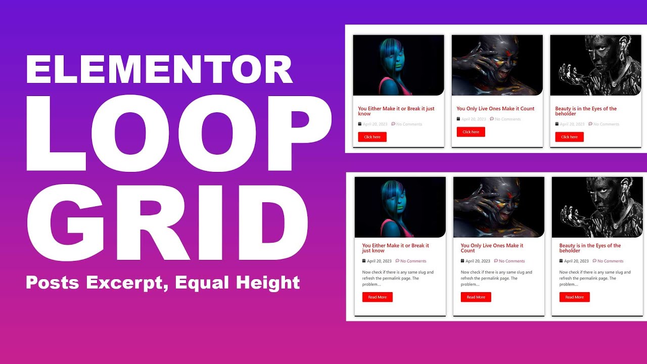 Учебное пособие по петлевой сетке Elementor | Отрывок записи, Одинаковая высота &mdash; Elementor Pro