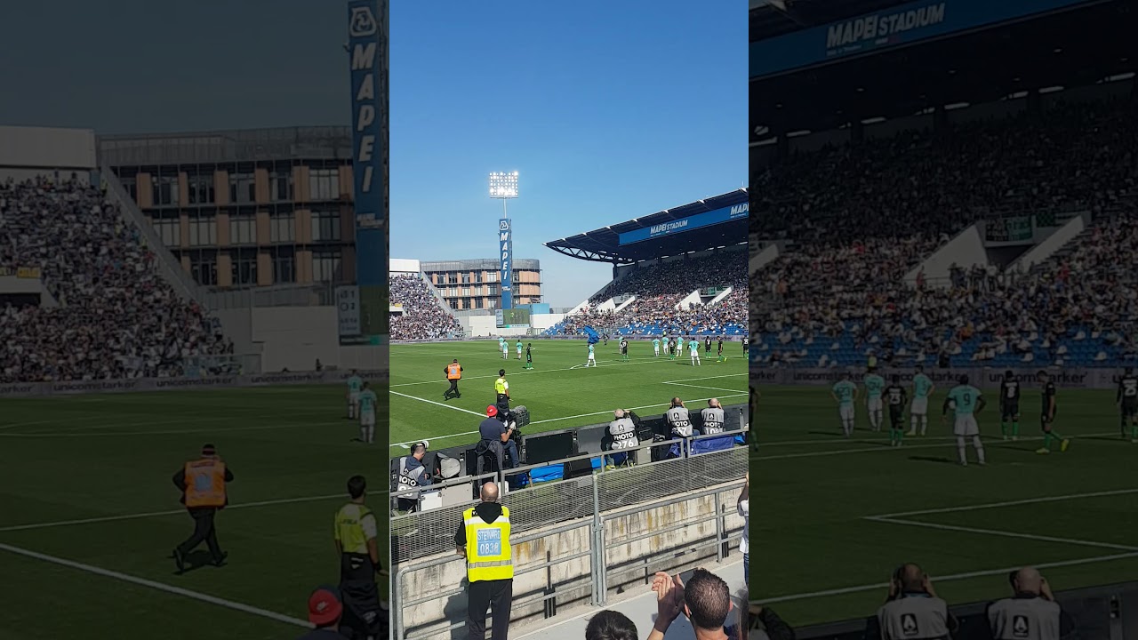 Paracadutista atterrato al Mapei stadium vista frontale !
