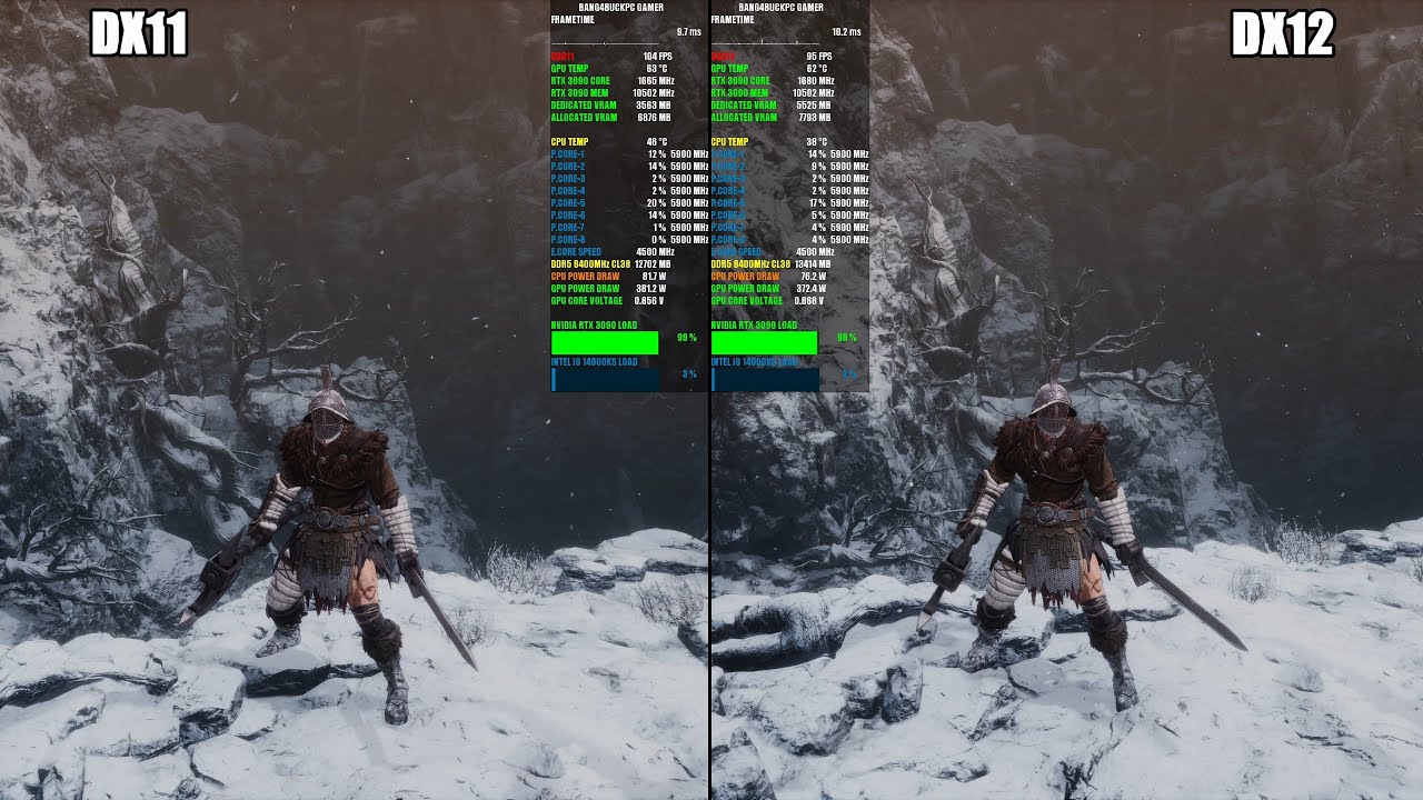 The First Berserker Khazan DX11 VS DX12  Max Settings 4K | RTX 3090 | i9 14900KS