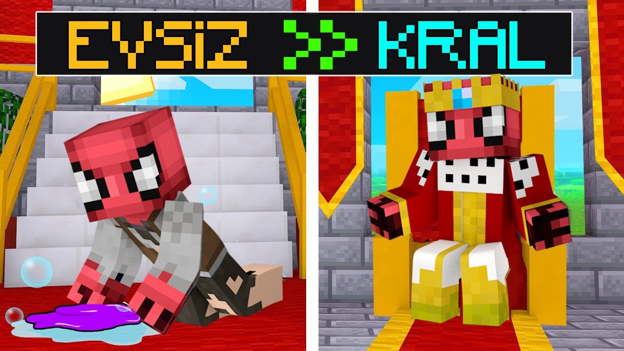FAKİR EVSİZKEN NASIL KRAL OLDU! 👑💠(HİKAYE) - Minecraft