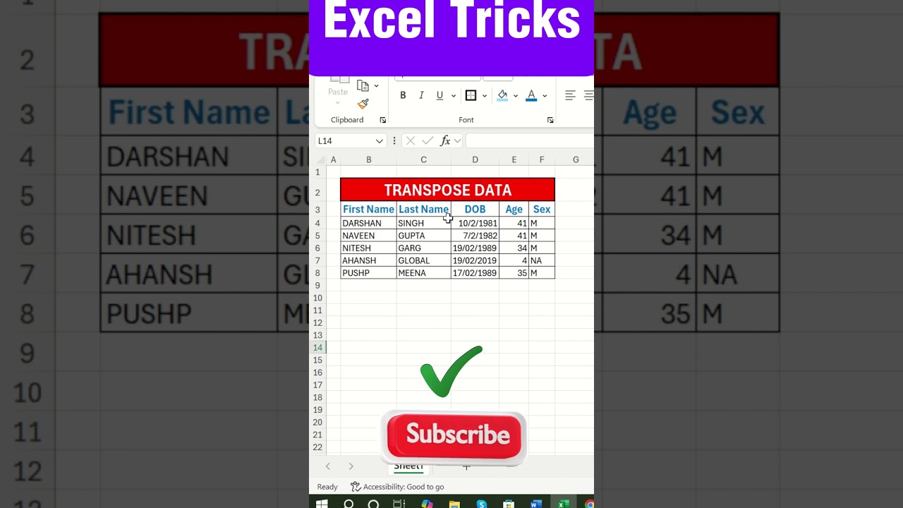 EXCEL HACKS Transpose Rows to Columns Like a Pro! 2024