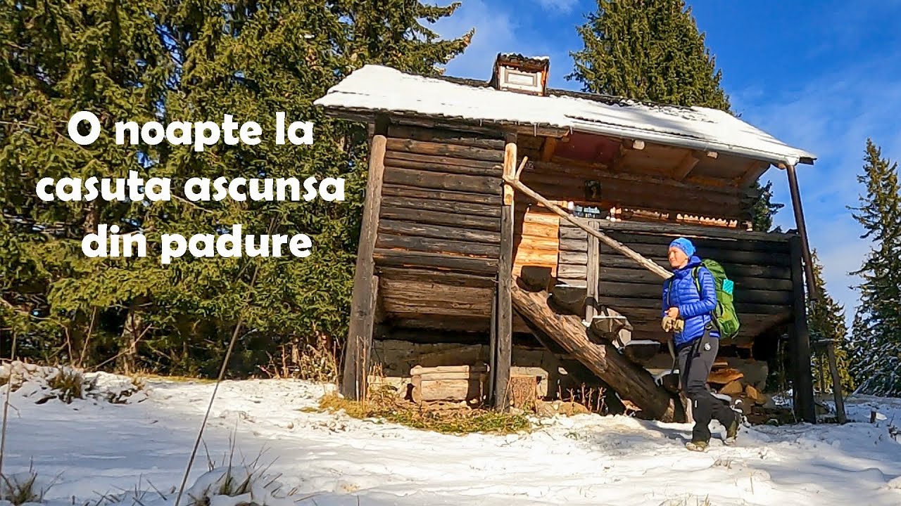 Drumetie pe trasee nemarcate, la casuta ascunsa din padure, pe muntii proaspat ninsi