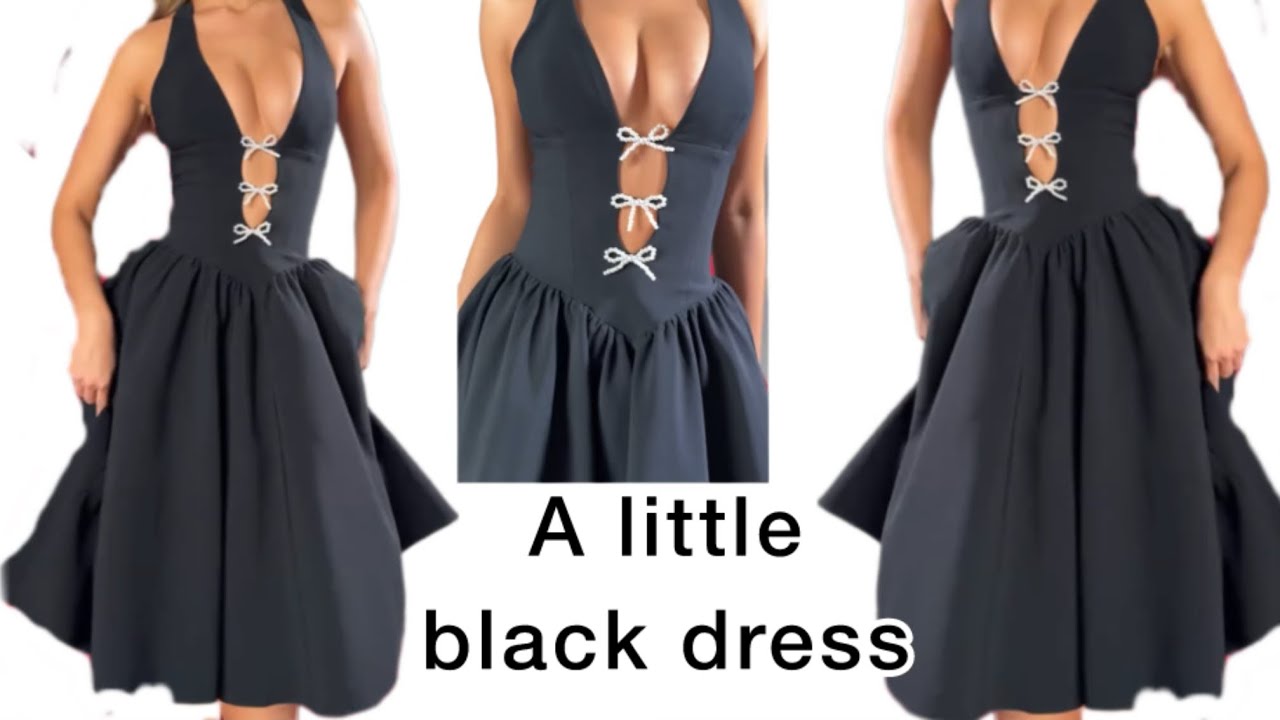 How to Sew a Cupped Bralette Dress with Basque gather & bow tie beading…beginners friendly #fashion