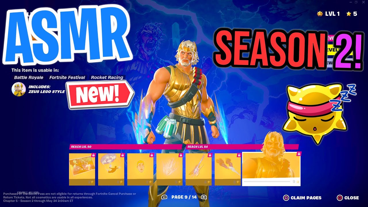 ASMR Gaming 😴 Fortnite NEW Chapter 5 Season 2 Battle Pass Item Shop Reaction 🎮🎧 Relaxing Whispers 💤